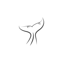 Fototapeta na wymiar whale tail line art icon vector illustration design