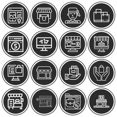 16 pack of sponsor  lineal web icons set
