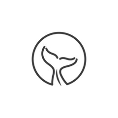 Obraz premium whale tail line art icon vector illustration design