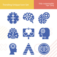 Simple set of ego related filled icons.