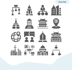 Simple set of authorities related filled icons.