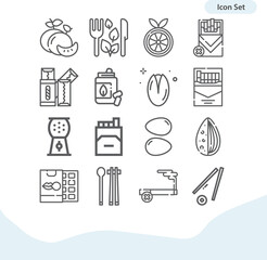 Simple set of chewing related lineal icons.