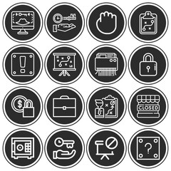 16 pack of closure  lineal web icons set