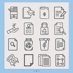 Simple set of patent related lineal icons.