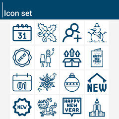 Simple set of unprecedented related lineal icons.