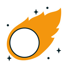 space meteorite icon, half line half color style © Jeronimo Ramos