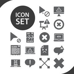 Simple set of erroneous belief related filled icons.