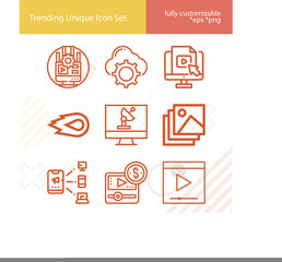 Simple set of newspapers related lineal icons.