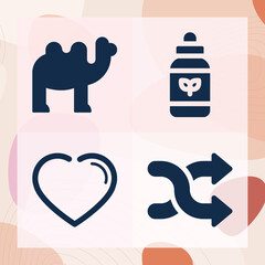 Simple set of spontaneous related filled icons