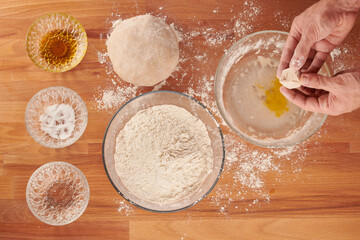 Making italian pizza step by step: yeast