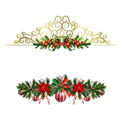 Christmas Holly brunches decoration vector