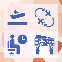 Simple set of flights related filled icons