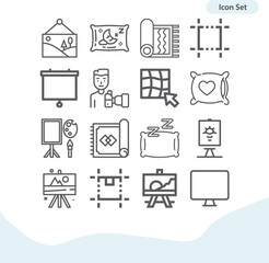 Simple set of mat related lineal icons.