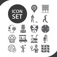 Simple set of football related filled icons.