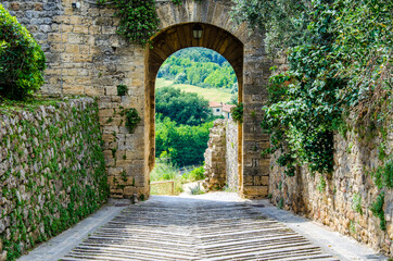 Gate archway from old city, Italy, Monteriggioni