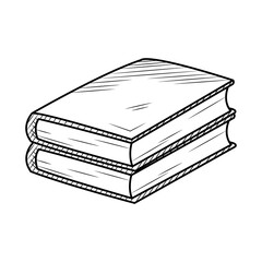 icon of two books in stack, hand draw style