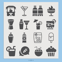 Simple set of natal day related filled icons.