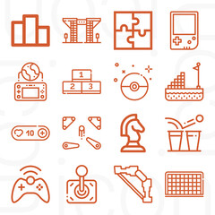 16 pack of spirited  lineal web icons set