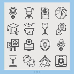 Simple set of progressive related lineal icons.