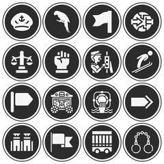 16 pack of freedom  filled web icons set