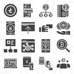 16 pack of methodology  filled web icons set