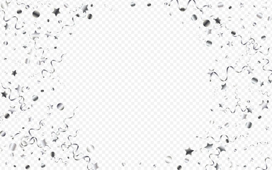 Obraz premium Silver Streamer Party Vector Transparent 