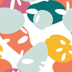 Fototapeta premium Bright Shape Artwork Vector Seamless Pattern. 