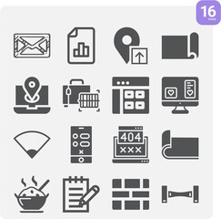 Simple set of correspondence related filled icons.