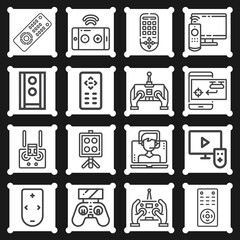 16 pack of unlikely  lineal web icons set