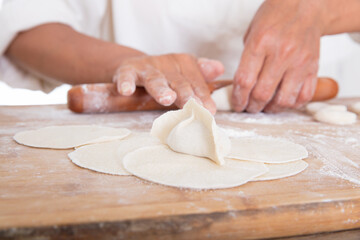 Making dumplings before traditional Chinese festivals and preparing to celebrate