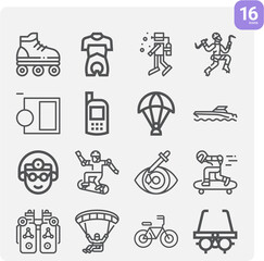 Simple set of extremes related lineal icons.