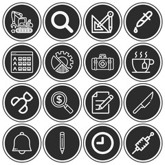 16 pack of kit  lineal web icons set