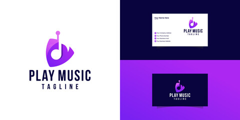 Play Icon Video And Music Application Button Design. Creative Template Logo and business card