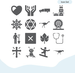 Simple set of religion related filled icons.