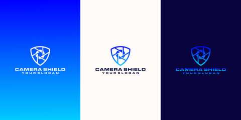 camera logo and security concept with outline style