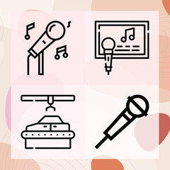 Simple set of carol related lineal icons