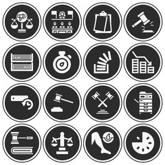 16 pack of proceedings  filled web icons set