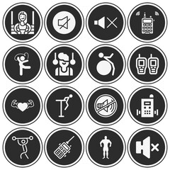 16 pack of resonant  filled web icons set