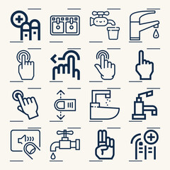 Simple set of exploiting related lineal icons.