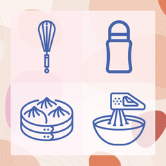 Simple set of and roll related lineal icons