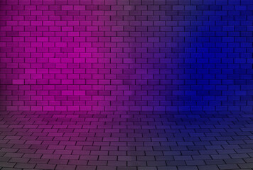 Blue and pink double wall background