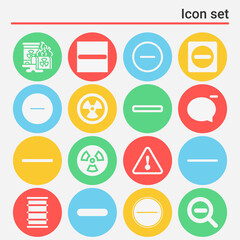 16 pack of harmful  filled web icons set