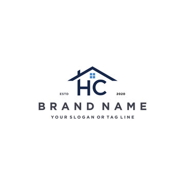 letter HC home logo design vector