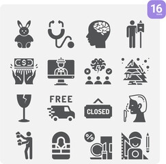 Simple set of happy related filled icons.