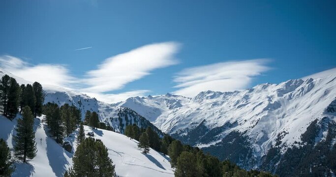Talschluss Blick Timelaps Wolken Winter Tirol