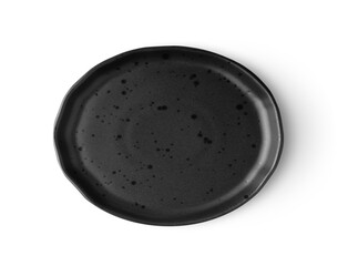 black plate isolated on white background