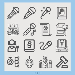 Simple set of statute related lineal icons.
