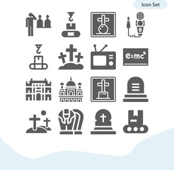 Simple set of graves related filled icons.