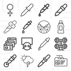 16 pack of vacant  lineal web icons set