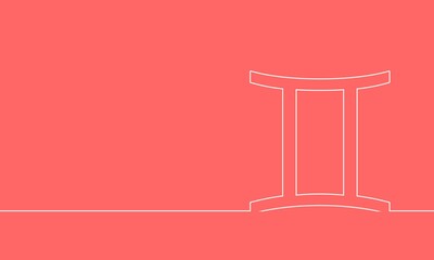 Zodiac symbol. Sign of the Twins. Thin line style